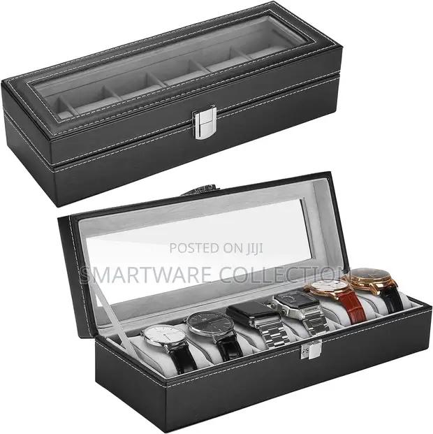 6 Slot Watch Box PU Leather Watch Storage Case With Lock in Dar es Salaam, Tanzania