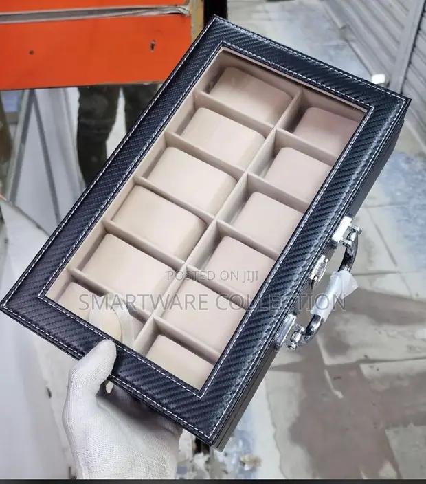 Faux Leather 12 Grids Watch Box Watch Organizer Box Case in Dar es Salaam, Tanzania