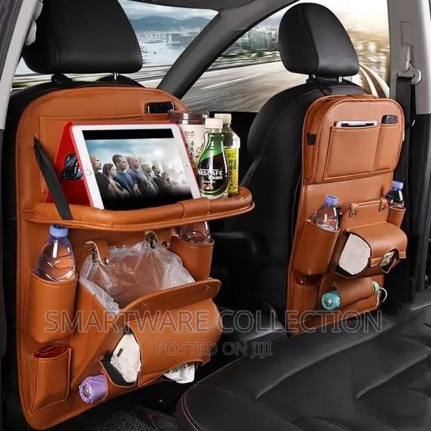 Universal Car Leather Storage Bag With Folding Dining Table in Dar es Salaam, Tanzania