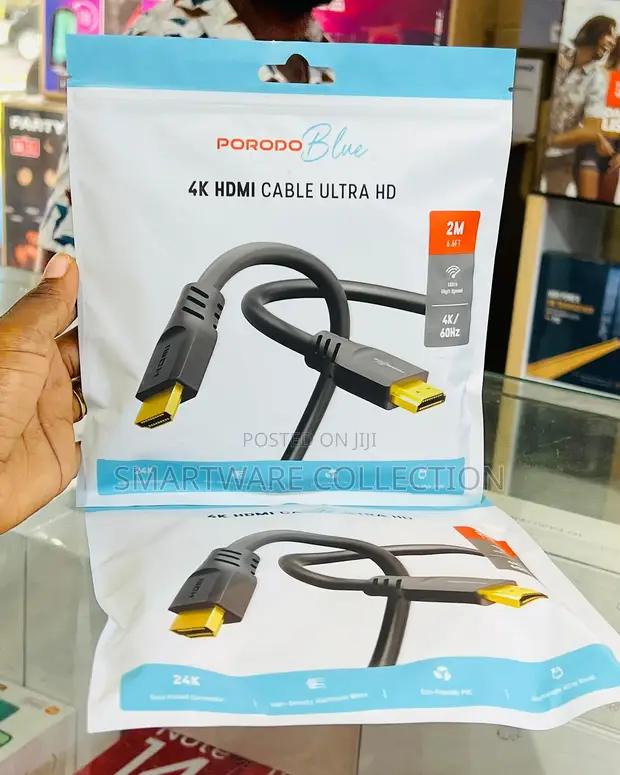 Porodo 60hz Hdmi Cable Ultra Hd 2m, Video Audio Streams in Dar es Salaam, Tanzania