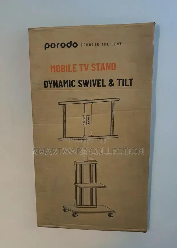 Porodo 75 Tv Stand Swivel Tilt, Floor Tv Stand Trolley in Dar es Salaam, Tanzania