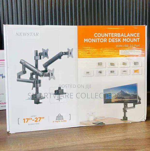 Triple Monitor Desk Stand Mount Fully Adjustable Arms in Dar es Salaam, Tanzania