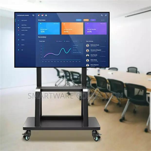 Universal Black Mobile TV Cart for 32-75 TVS With Wheels in Dar es Salaam, Tanzania