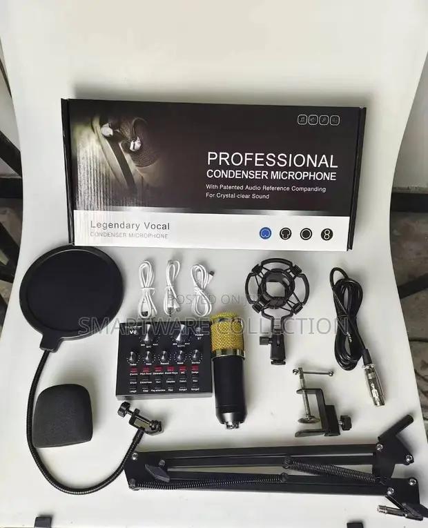 V8 Sound Card With Condenser Microphone Studio Recording Kit in Dar es Salaam, Tanzania
