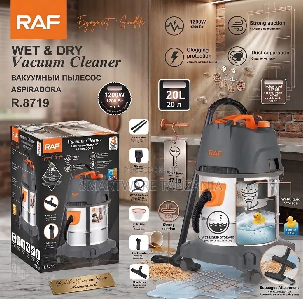 Raf R.8719 20l Wet Dry Vacuum Cleaner With Squeegee Kit in Dar es Salaam, Tanzania