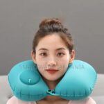 Inflatable U-shape Neck Pillow In Teal With Pump Button in Dar es Salaam, Tanzania