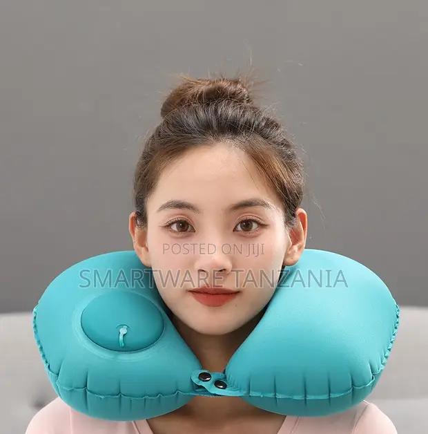 Inflatable U-shape Neck Pillow In Teal With Pump Button in Dar es Salaam, Tanzania