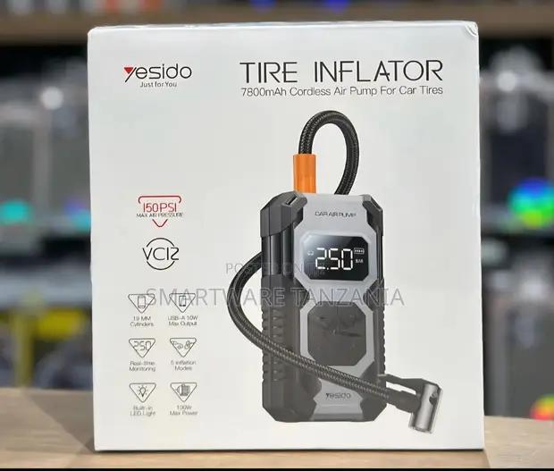 Yesido Portable Tire Inflator 7800mah Cordless Air Pump in Dar es Salaam, Tanzania