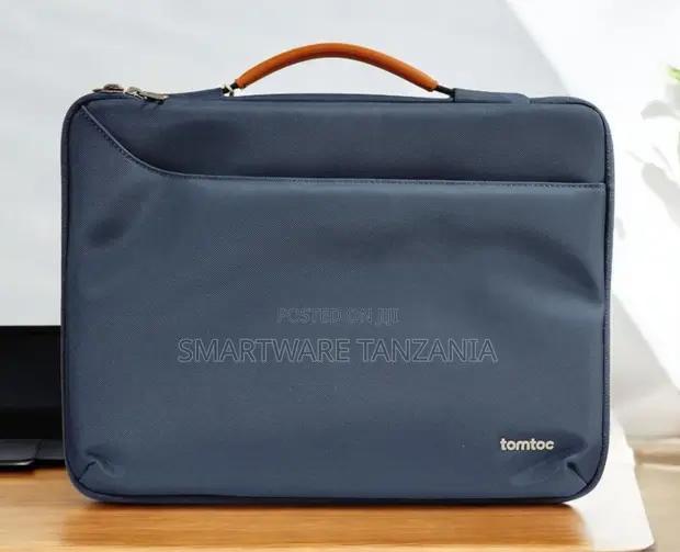 Tomtoc Laptop Briefcase Bag 14 16 Inch Navy Blue Tan Handle in Dar es Salaam, Tanzania