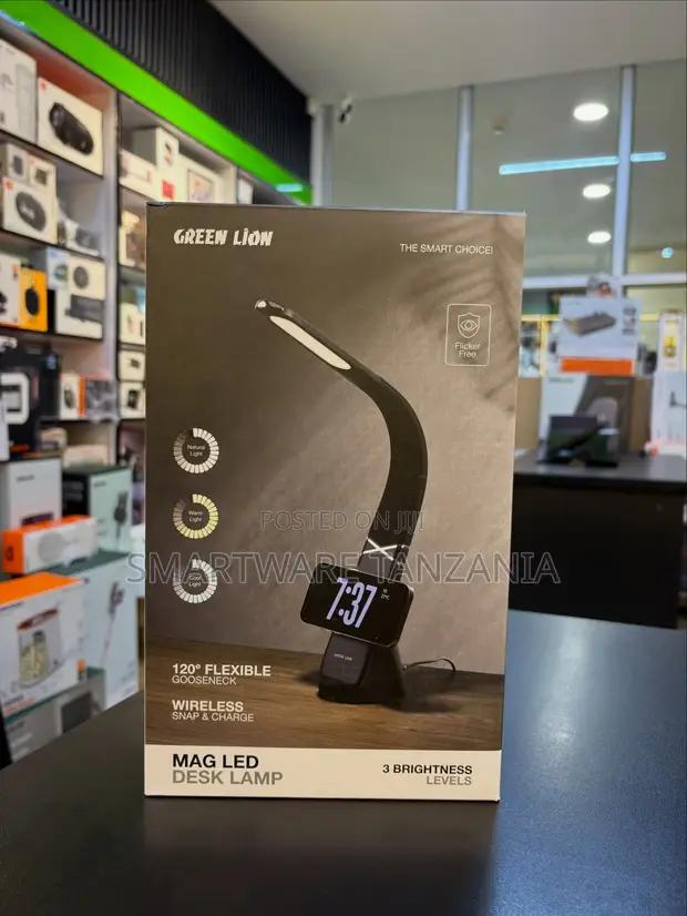 Green Lion Mag Led Desk Lamp Wireless Charging With Clock Display in Dar es Salaam, Tanzania