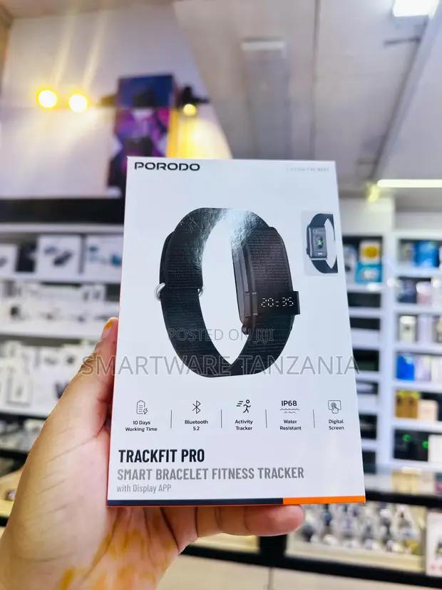 Porodo Trackfit Pro Smart Bracelet Black Ip68 Activity Tracker in Dar es Salaam, Tanzania