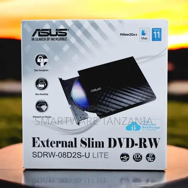 Asus Sdrw-08d2s-u Lite External Slim Dvd-rw Usb Windows Mac in Dar es Salaam, Tanzania