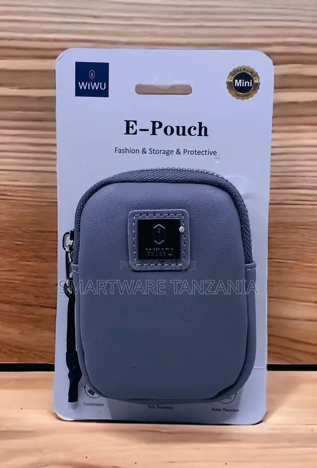 Wiwu E-pouch Mini Blue Leather Zipper Pouch Water Resistant in Dar es Salaam, Tanzania