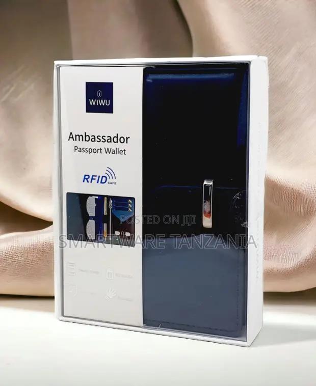 Wiwu Ambassador Passport Wallet Rfid Navy Blue Leather Wallet in Dar es Salaam, Tanzania