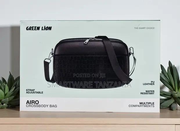 Green Lion Airo Crossbody Bag – Black Pu Leather Adjustable in Dar es Salaam, Tanzania