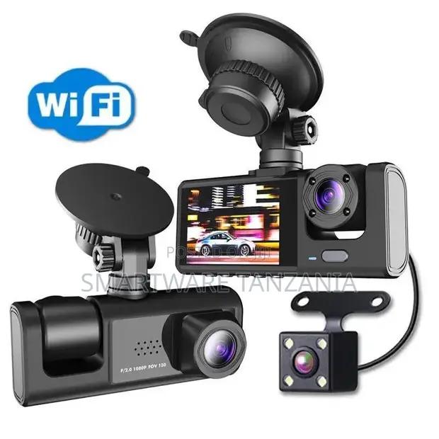 Wifi 3-lens Dash Cam System Front Interior And Rear View in Dar es Salaam, Tanzania