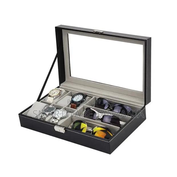 Dual Compartment Watch Sunglasses Display Box Black Latch in Dar es Salaam, Tanzania
