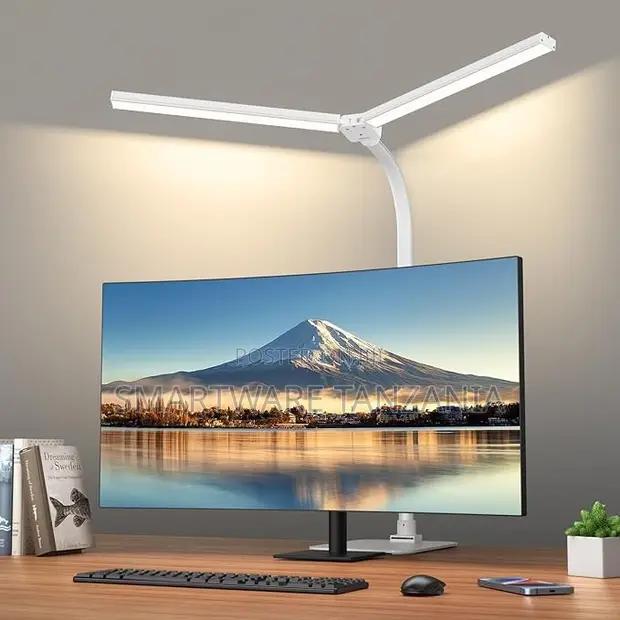 Dual Arm Led Desk Lamp Monitor Mount Dimmable Eye Care White in Dar es Salaam, Tanzania