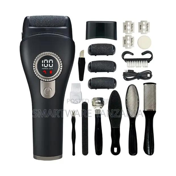 Electric Double Roller Callus Remover Pedicure Set Led Black in Dar es Salaam, Tanzania