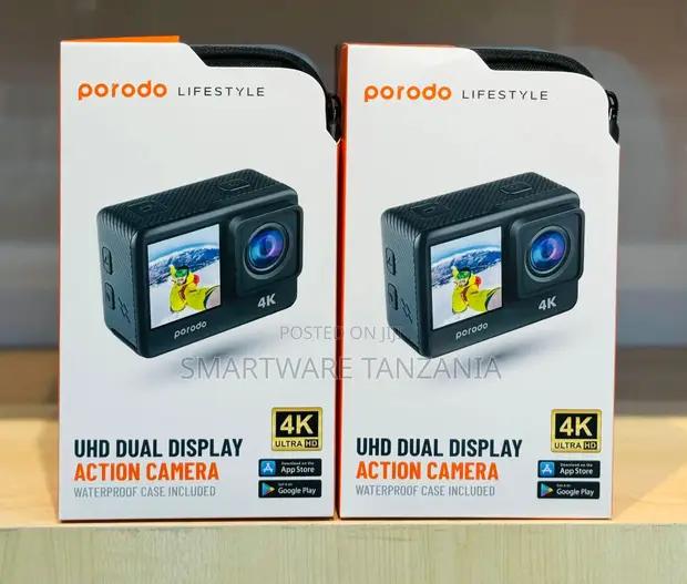 Porodo Uhd Dual Display Action Camera Waterproof Case in Dar es Salaam, Tanzania