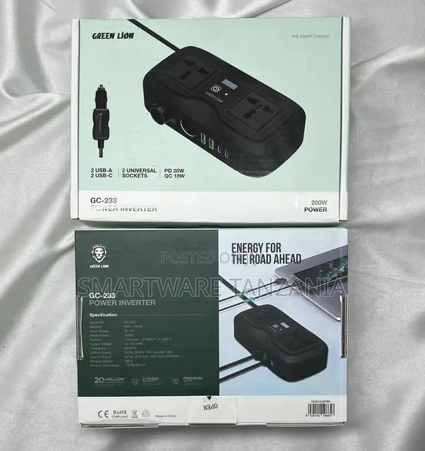 Green Lion Gc-233 Power Inverter, 2 Universal Sockets (Pd 20w, Qc18w) in Dar es Salaam, Tanzania