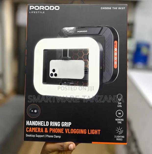 Porodo Handheld Ring Grip Camera Phone Vlogging Light 240 Leds 3 Modes in Dar es Salaam, Tanzania
