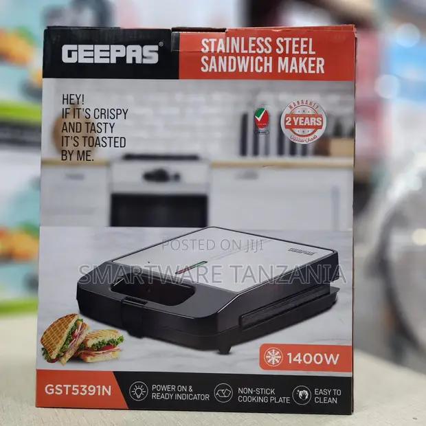 Geepas Gst5391n Stainless Steel Sandwich Maker 1400w in Dar es Salaam, Tanzania