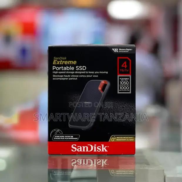 Sandisk Extreme Portable Ssd 4tb 1050mbS Read Water Resistant in Dar es Salaam, Tanzania