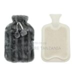Marbled Grey Faux Fur Hot Water Bottle With Pom-Poms in Dar es Salaam, Tanzania