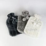 Faux Fur Hot Water Bottle Cover in Dark Grey Light Grey Cream in Dar es Salaam, Tanzania