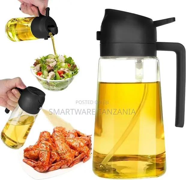 Black Glass Oil Bottle With Pour Spout And Spray Nozzle in Dar es Salaam, Tanzania
