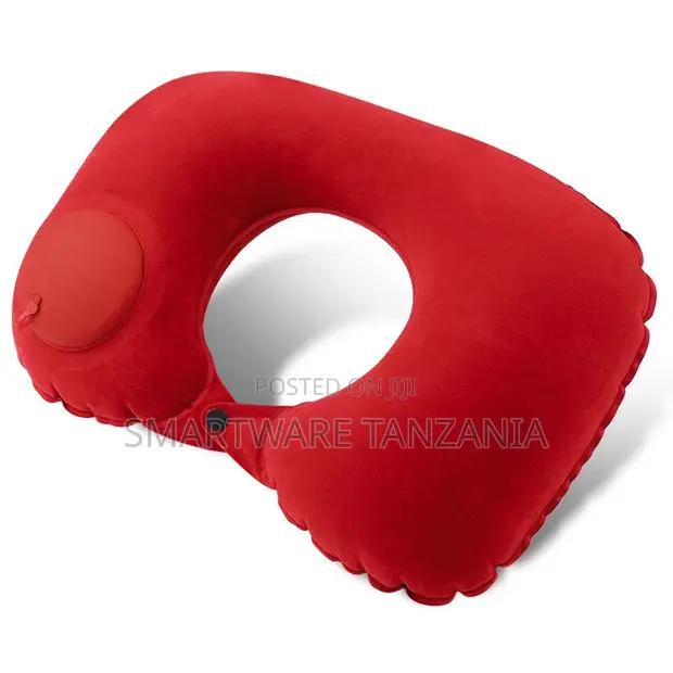 Red Inflatable Travel Neck Pillow With Easy Press Pump in Dar es Salaam, Tanzania