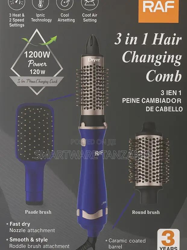 Raf 3 In 1 Hair Dryer Brush 1200w Ceramic Barrel Styler in Dar es Salaam, Tanzania