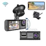 3-channel Wifi Dash Cam With Rotatable Lens Rear Camera in Dar es Salaam, Tanzania