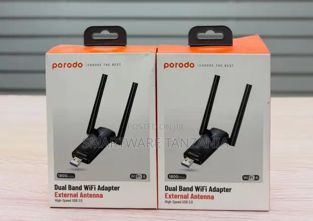 Porodo Wi-fi 6 Dual Band Usb 3.0 Adapter 1800mbps External Antenna in Dar es Salaam, Tanzania