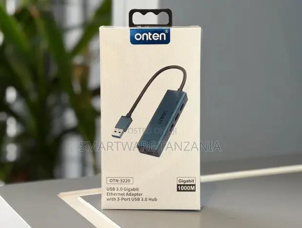 Onten Otn-5220 Usb 3.0 Gigabit Ethernet Adapter With 3-port Hub in Dar es Salaam, Tanzania