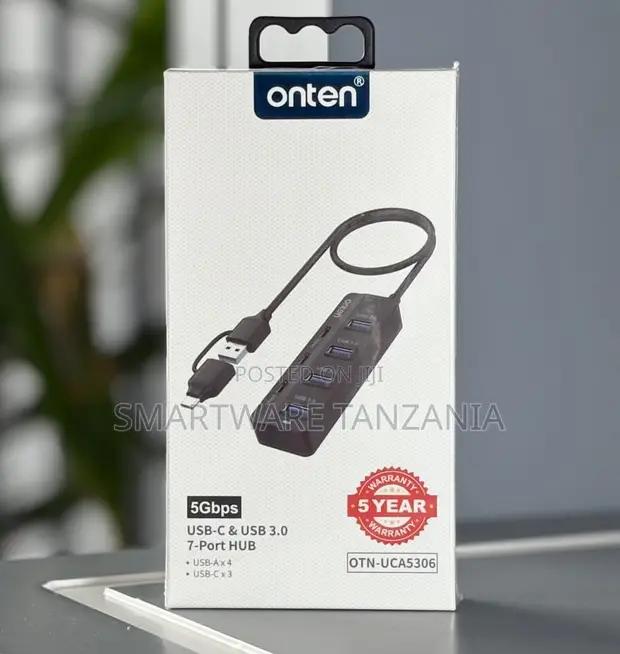 Onten Otn-uca5306 7-port Usb-c Usb 3.0 Hub 5gbps 4xusb-a 3xusb-c in Dar es Salaam, Tanzania