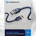 Powerology Hdmi Cable 2m Gold Plated Braided Navy in Dar es Salaam, Tanzania
