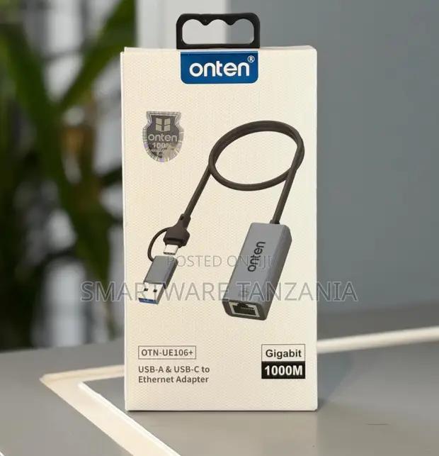 Onten Otn-ue106+ Usb-a Usb-c To Gigabit Ethernet 1000m Gray in Dar es Salaam, Tanzania