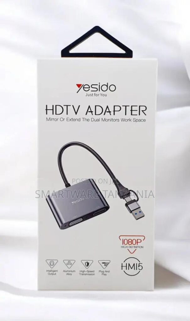 Yesido Hmi5 Usb-c Usb-a To Hdmi Vga Hdtv Adapter 1080p in Dar es Salaam, Tanzania