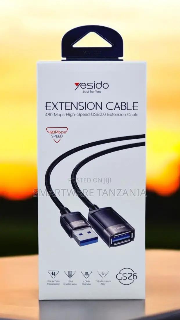 Yesido Gs26 Usb 2.0 Extension Cable 1.5m Braided 480mbps in Dar es Salaam, Tanzania