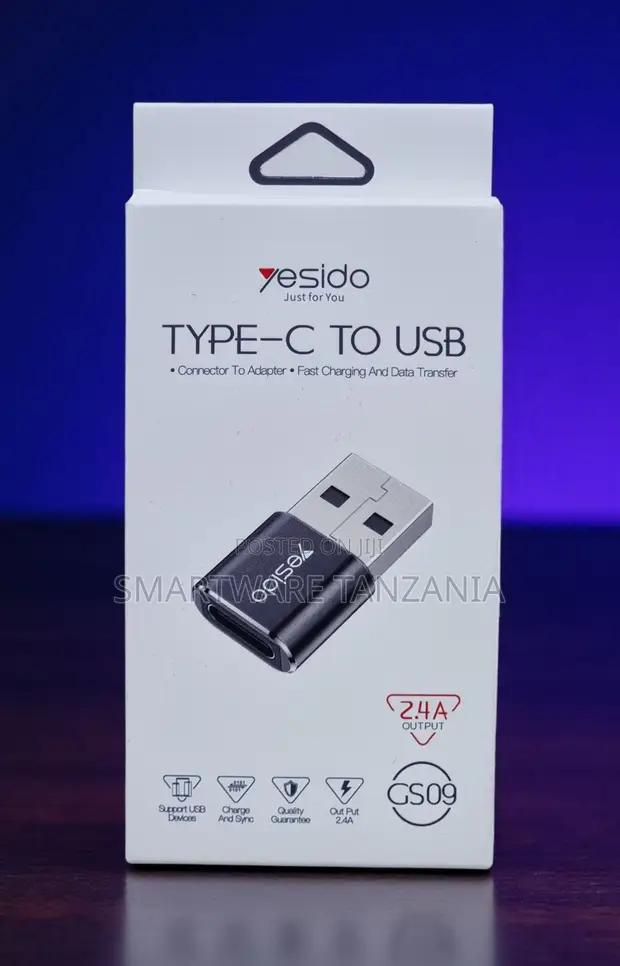 Yesido Gs09 Type-c Female To Usb-a Male Adapter 2.4a Charge in Dar es Salaam, Tanzania