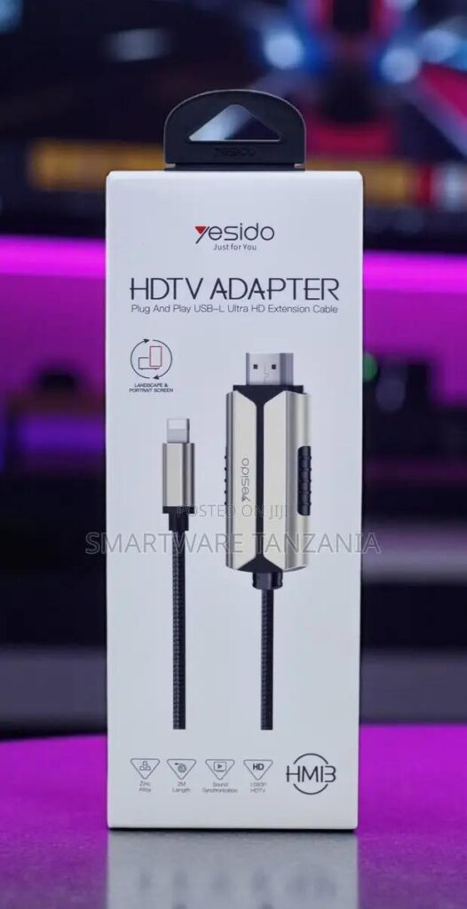 Yesido Hm13 Lightning To Hdmi Cable 2m 1080p For iPhone Tv in Dar es Salaam, Tanzania