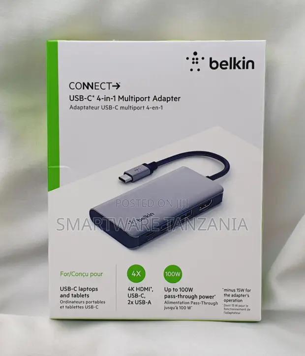 Belkin Connect Usb-c 4-in-1 Multiport Adapter 100w Hub in Dar es Salaam, Tanzania