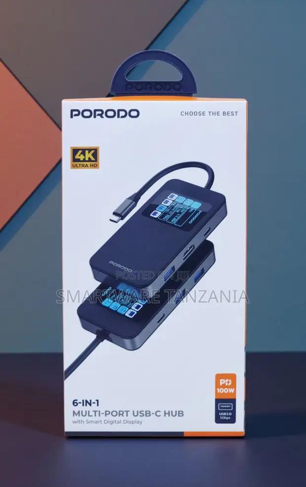 Porodo 6-in-1 Usb-c Hub Smart Display Hdmi Pd 100w in Dar es Salaam, Tanzania