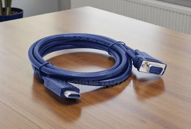 Hdmi To Vga Cable One Way Signal Converter Lead Blue in Dar es Salaam, Tanzania