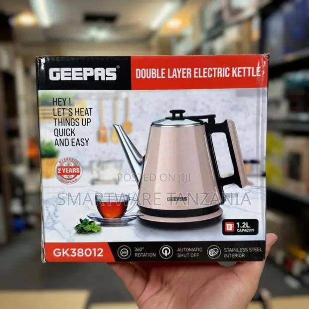 Geepas Gk38012 Double Layer 1.2l Electric Kettle Rose Gold in Dar es Salaam, Tanzania