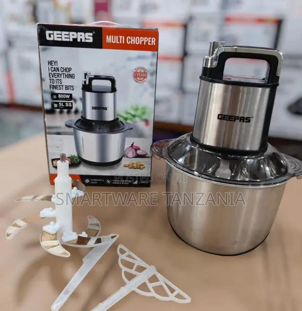Geepas Multi Chopper 800w 5l Stainless Steel Double Blade in Dar es Salaam, Tanzania