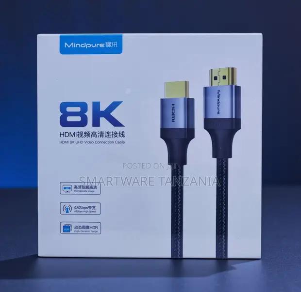 Mindpure Hdmi Cable 2.1 60hz 120hz 48gbps 3d Hdr Vrr Earc in Dar es Salaam, Tanzania