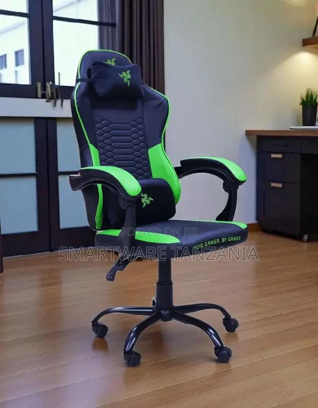 Racing Gaming Chair High Back Black Green Neck Lumbar Support in Dar es Salaam, Tanzania